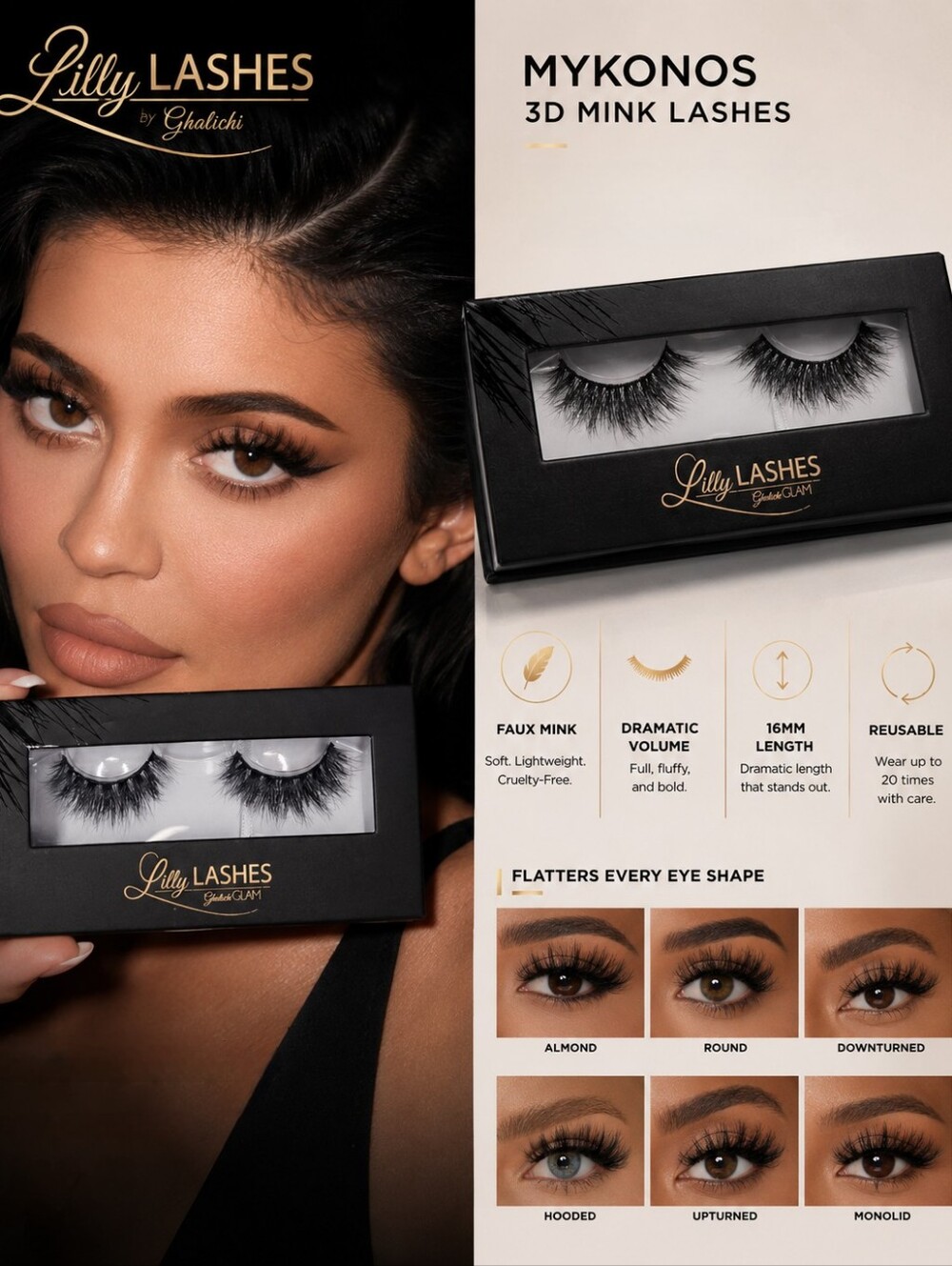 Lilly Lashes 3D Mink Lashes - Mykonos